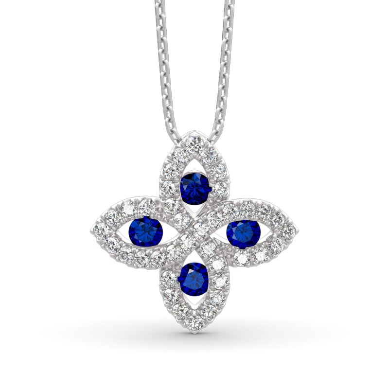 Jeulia Lucky Flower Sterling Silver Necklace