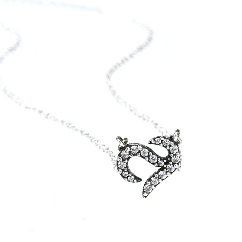 Jeulia Logoform Gedenk Sterling Silber Halskette