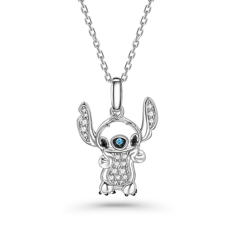 Jeulia "Too Cute Black Eyes" Little Monster Necklace Sterling Silver