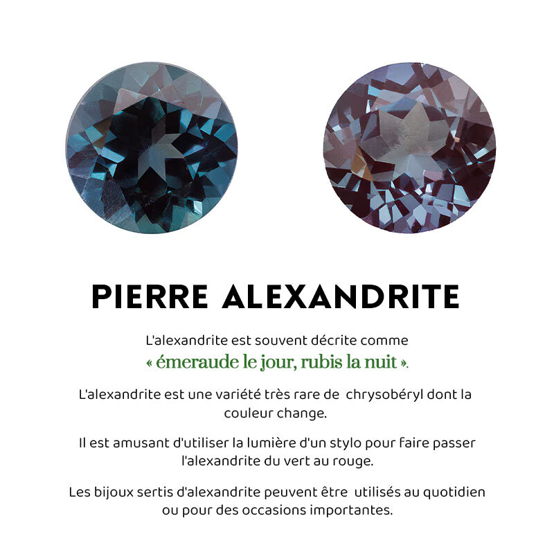 Jeulia Bague de fiançailles Forme de poire Alexandrite Argent Sterling