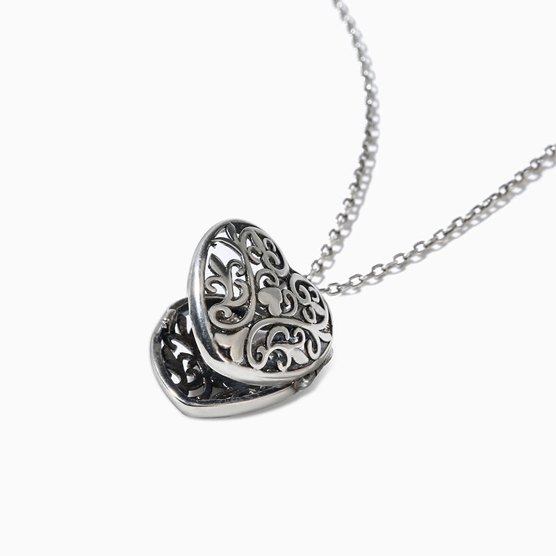 Jeulia "Romantic Heart" Locket Sterling Silver Necklace
