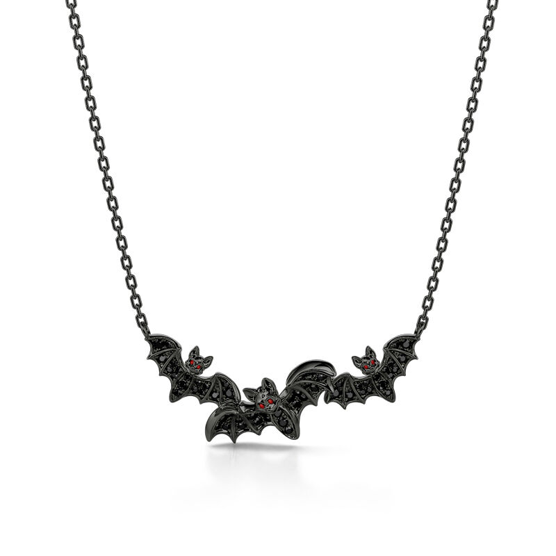 Jeulia "Witches' Familiars" Bat Sterling Silver Necklace
