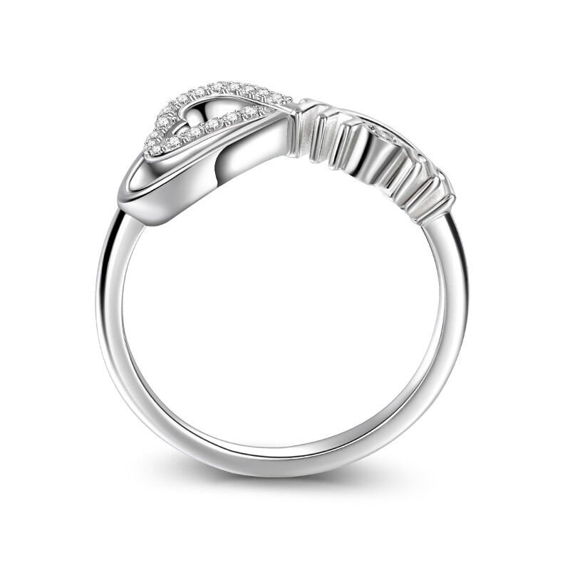 Jeulia "Infinity Love" Mom Heart Sterling Silver Ring