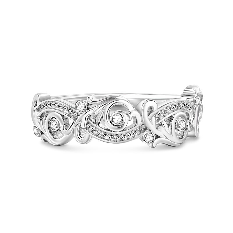 Jeulia Art Deco Infinity Wedding Ring for Women Sterling Silver