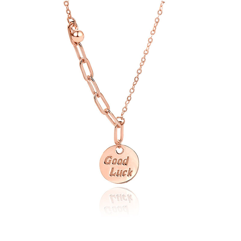 Jeulia "Good Luck" Sterling Silver Chain Necklace