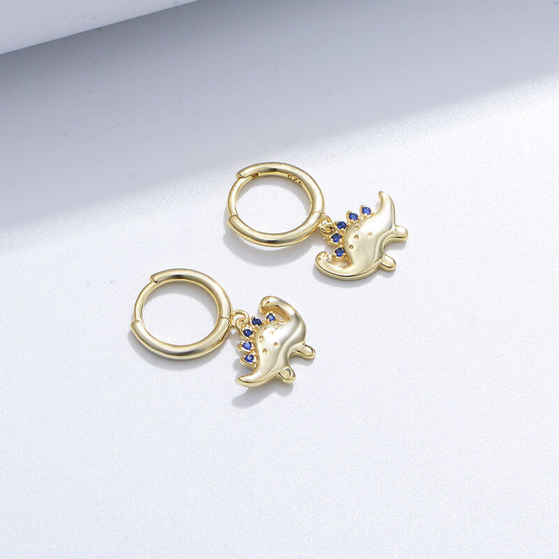 Jeulia Dinosaur Design Sterling Silver Drop Earrings