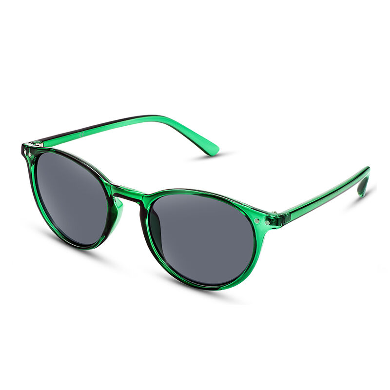 Jeulia "Wszechmocny" Okrągłe zielono-szare okulary przeciwsłoneczne unisex