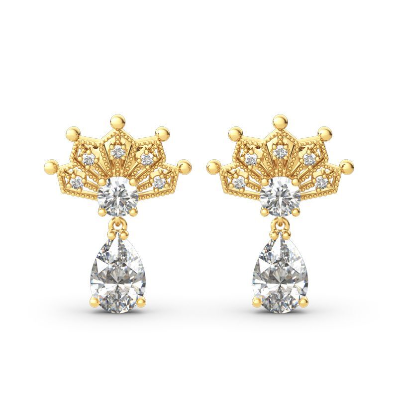 Jeulia Crown Pear Cut Sterling Silver Jewelry Set
