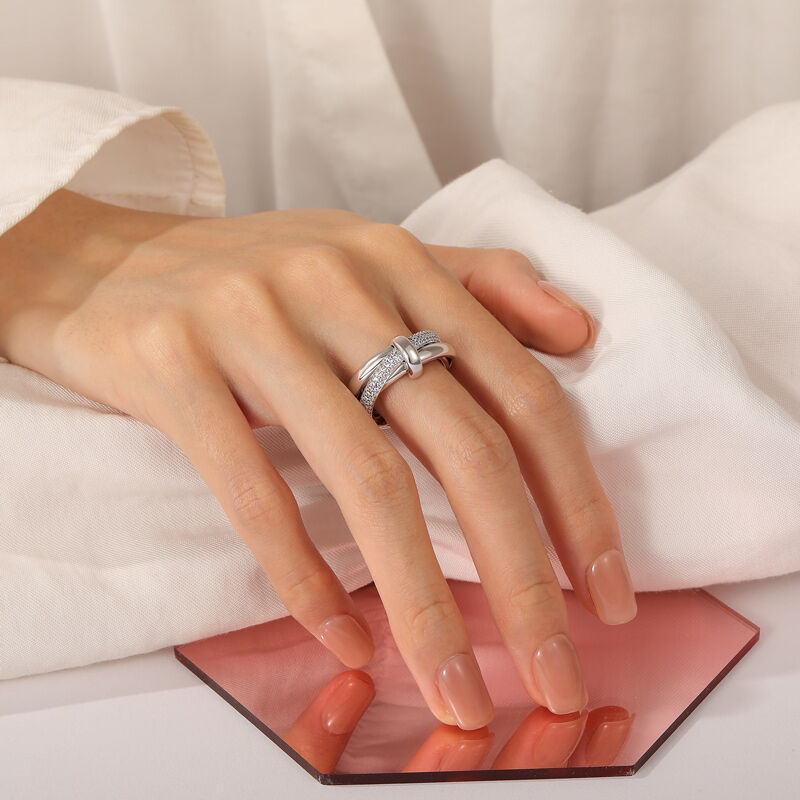Jeulia Fedine Fidanzamento con Nodo a Tripla Maglia in Argento Sterling