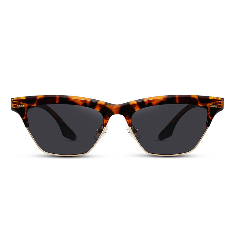Jeulia "Fashion Master" Rectangle Tortoise/Grey Polarized Unisex Sunglasses