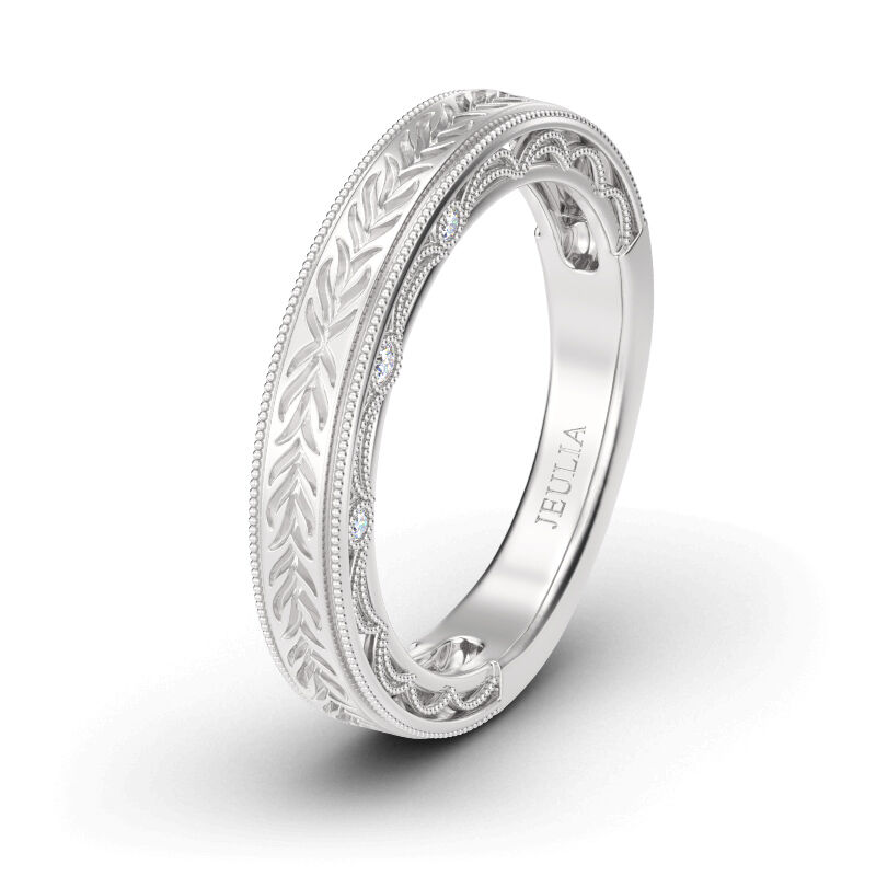 Jeulia Vintage Carving Sterling Silver Women's Band