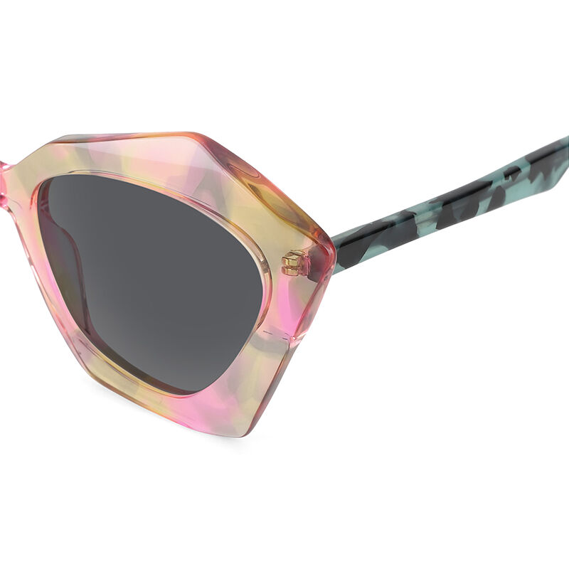 Jeulia "Free Fall" Geometric Pink Polarized Women's Sunglasses
