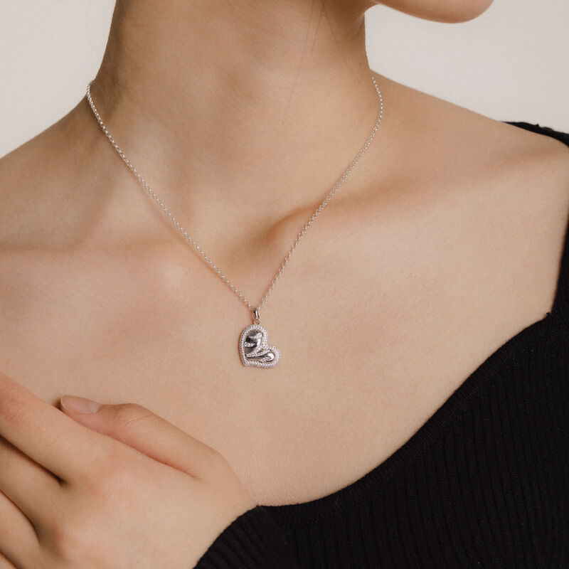 Jeulia Collana con Pendente a Cuore in Argento Sterling