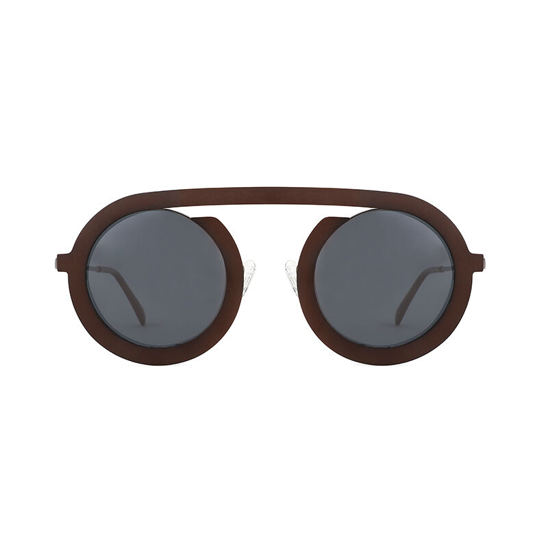 Jeulia "Freestyle" Round Brown Polarized Unisex Sunglasses