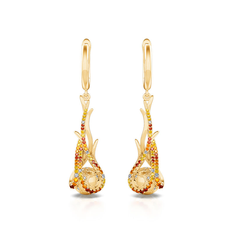 Jeulia "Blazing Football" Sterling Silver Jewelry Set