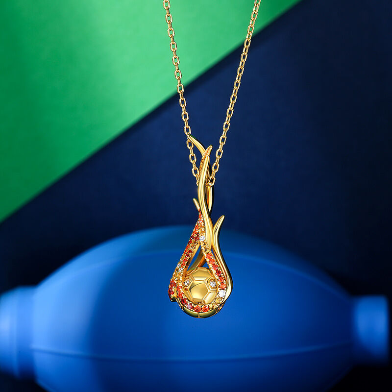 Jeulia "Blazing Football" Sterling Silver Jewelry Set