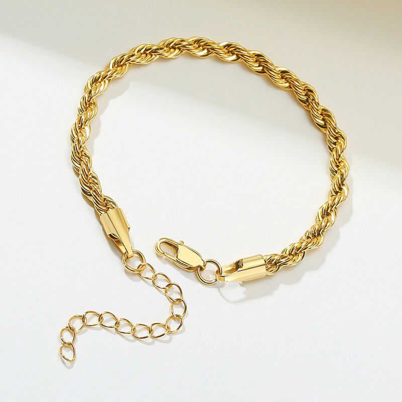 Jeulia Twist Högpolerat armband i rostfritt stål för män