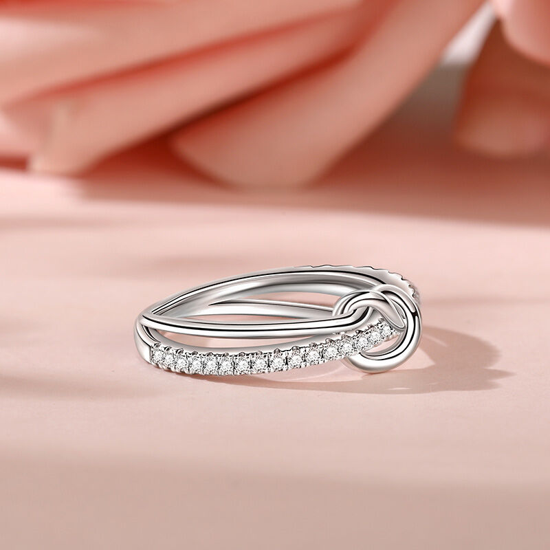 Jeulia Double Band Knot Sterling Silver Ring