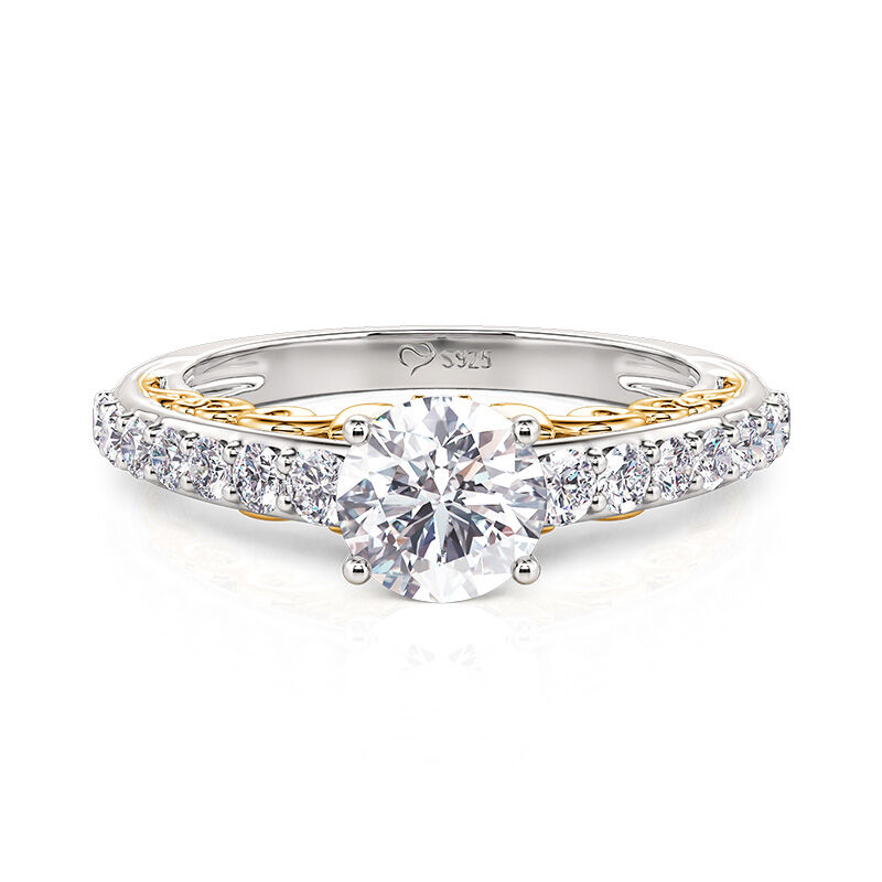 Jeulia Simple Inset Crown Engagement Ring