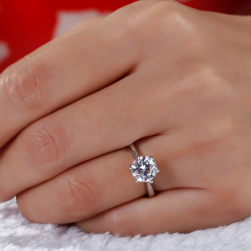 Jeulia Solitaire Round Cut Sterling Silver Ring