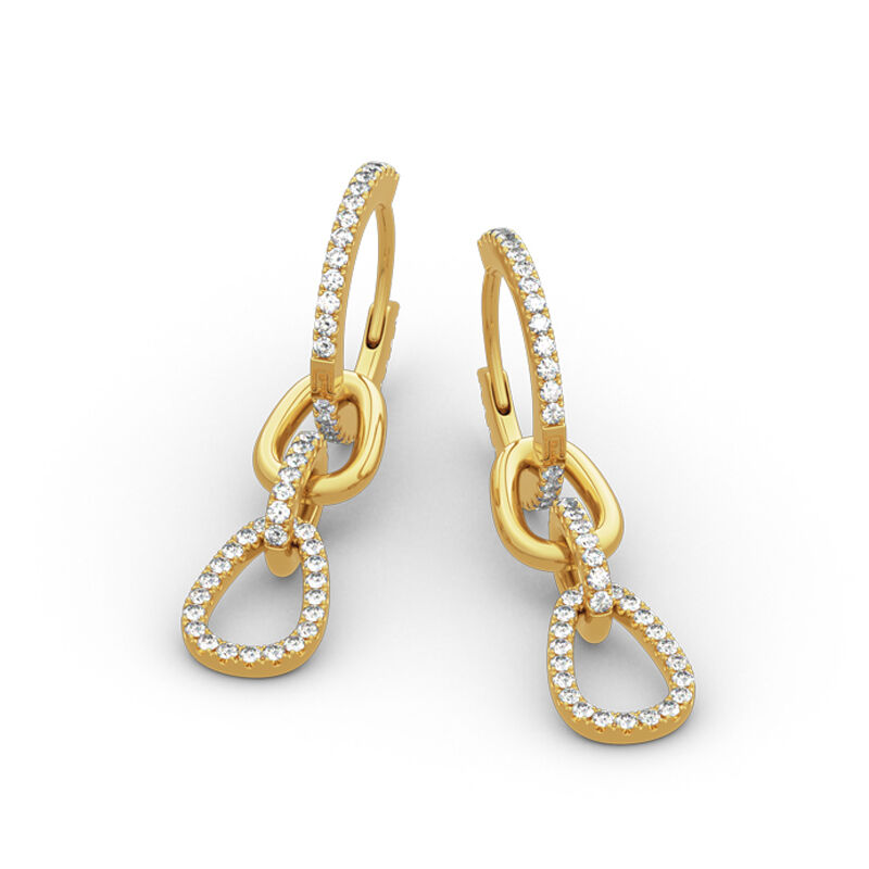 Jeulia Link Chain Sterling Silver Earrings