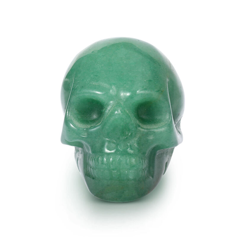 Jeulia "Abundance & Harmony" Natural Green Aventurine Skull Crystal Carving