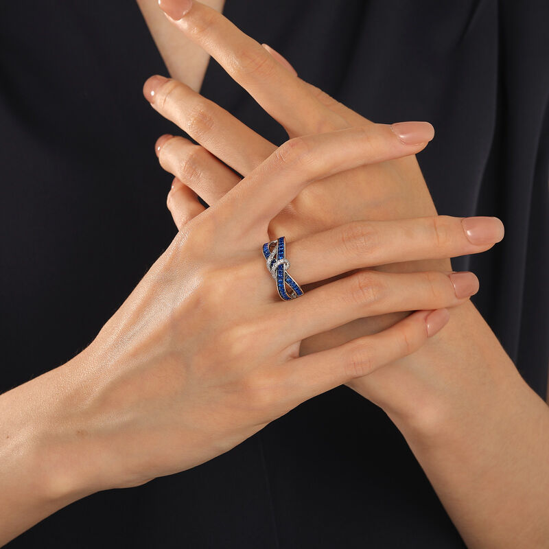 Jeulia Knot Inspired Crossover Eternity Ring for Women