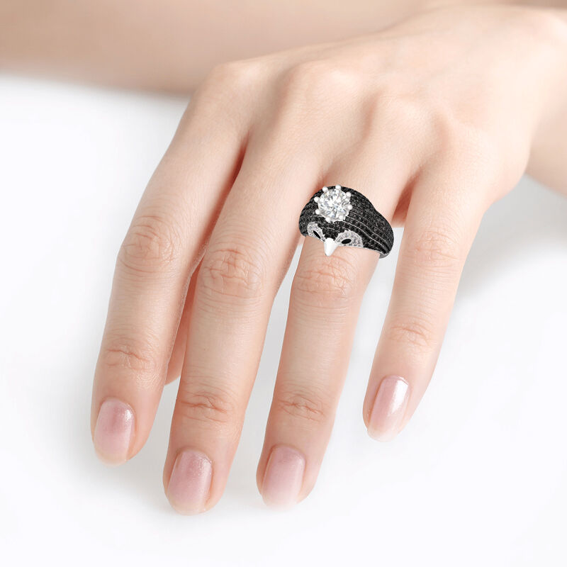 Jeulia "Be Your King" Penguin Sterling Silver Ring