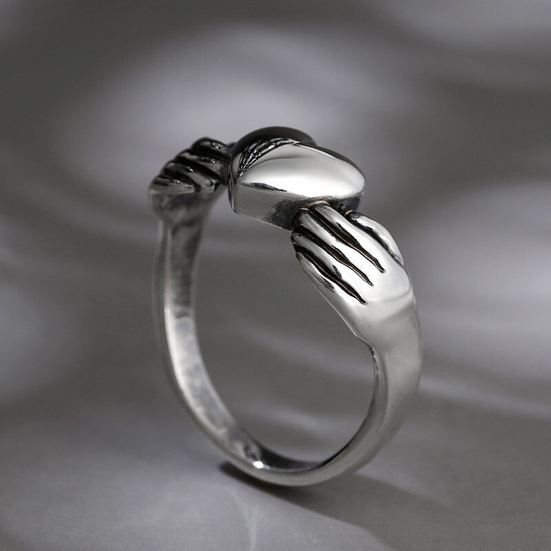 Jeulia "Claddagh" Heart Sterling Silver Ring