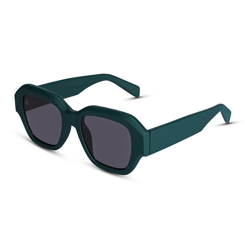 Jeulia "X Ray" Square Green/Grey Unisex Sunglasses