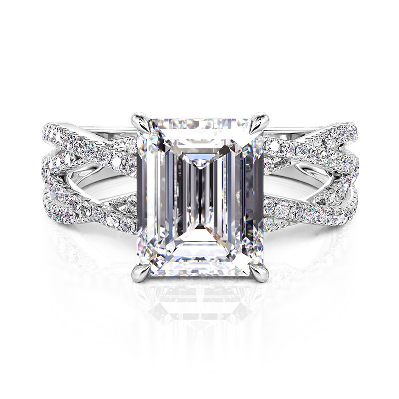 Jeulia Inset Double Twist Emerged Cut Engagement Ring