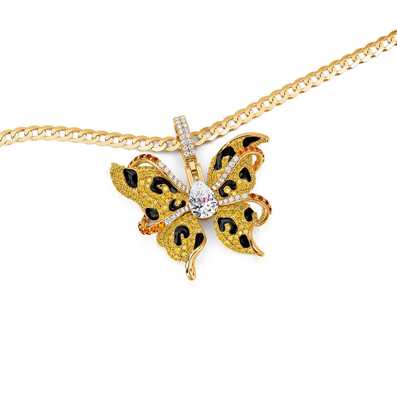 Jeulia x Leyla "Wild Leopard Butterfly" Halsband