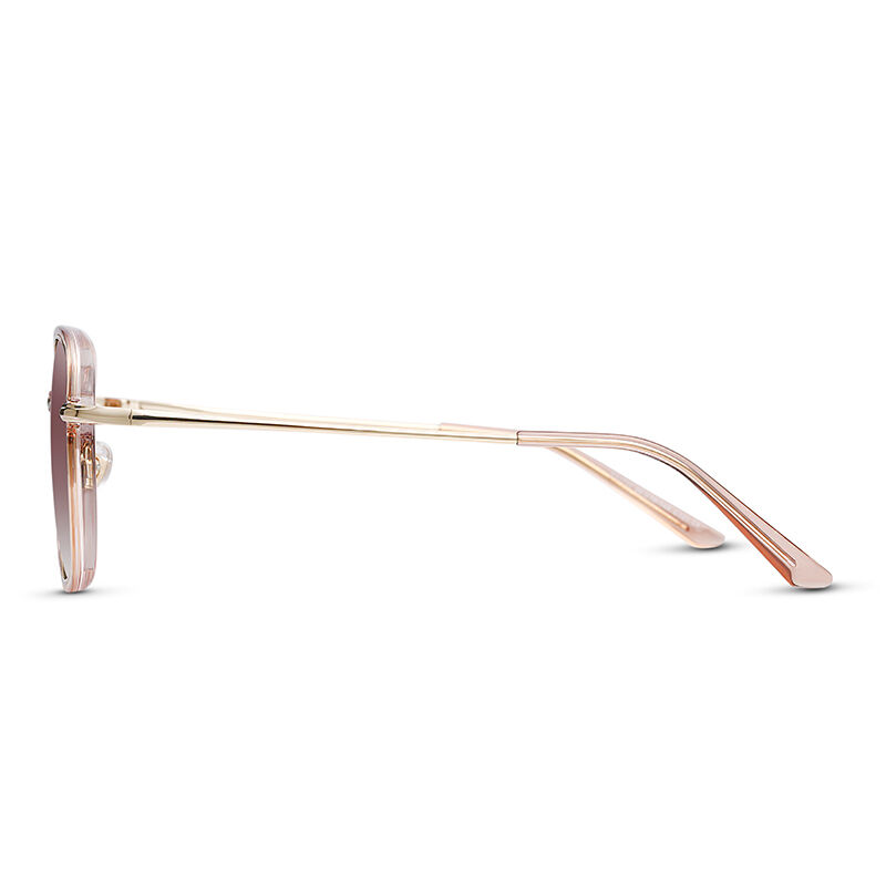 Jeulia "Shining Line" Square Brown Gradient Polarized Women's Sunglasses