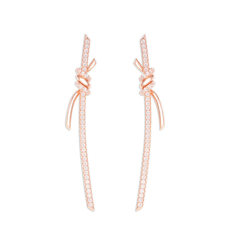 Jeulia Knot Design Sterling Silver Earrings