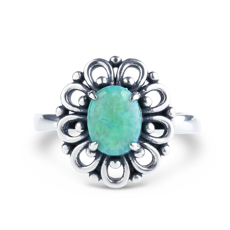 Jeulia Floral Opal Ring