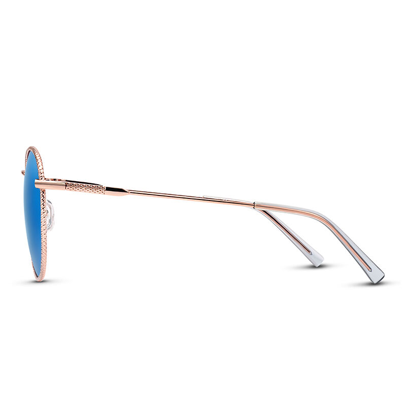 جوليا نظارة شمسية نسائية مستديرة زرقاء عاكسة