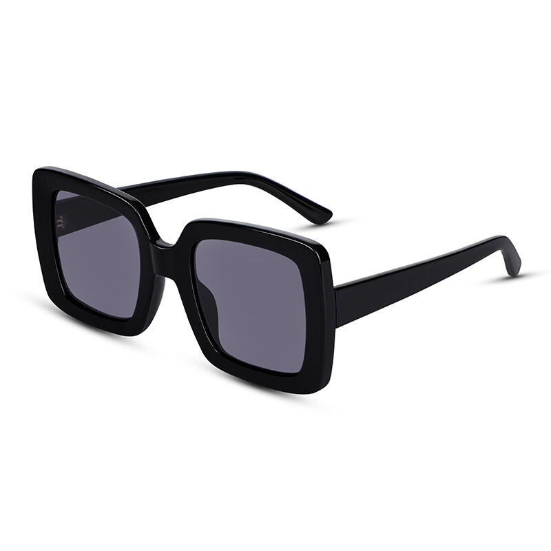 Jeulia Kwadratowe czarno-szare okulary przeciwsłoneczne unisex