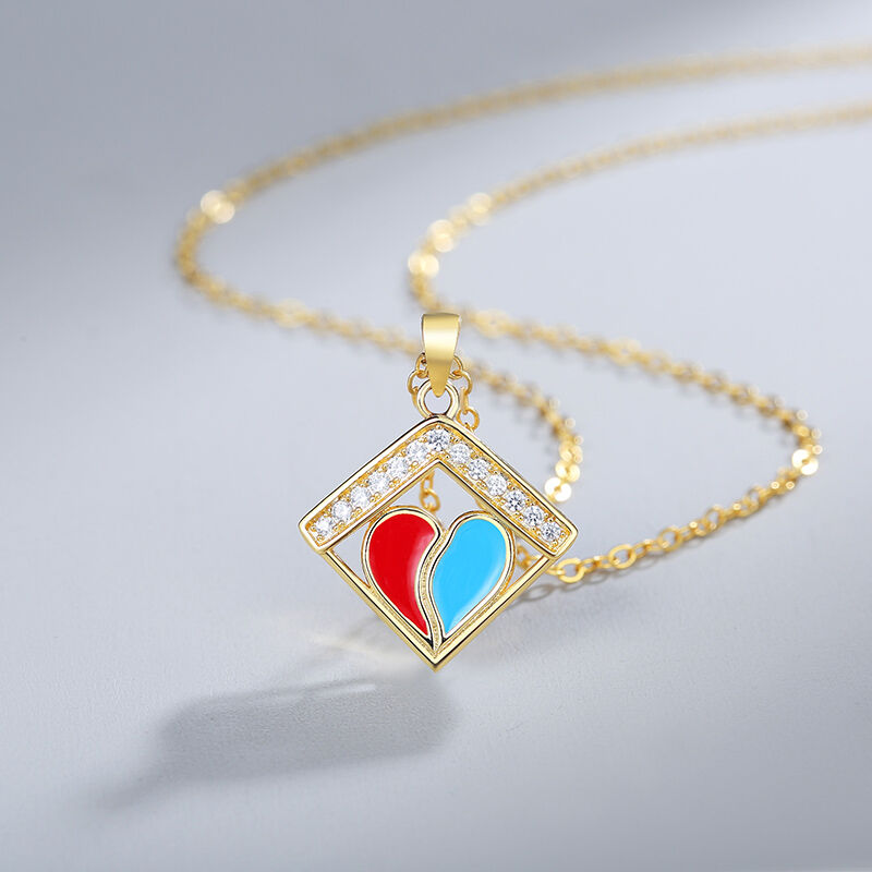 Jeulia "Love Heart" Sterling Silver Necklace