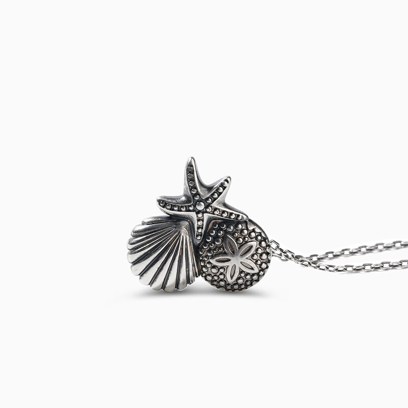 Jeulia "Beach Theme Treasure" Sterling Silver Necklace