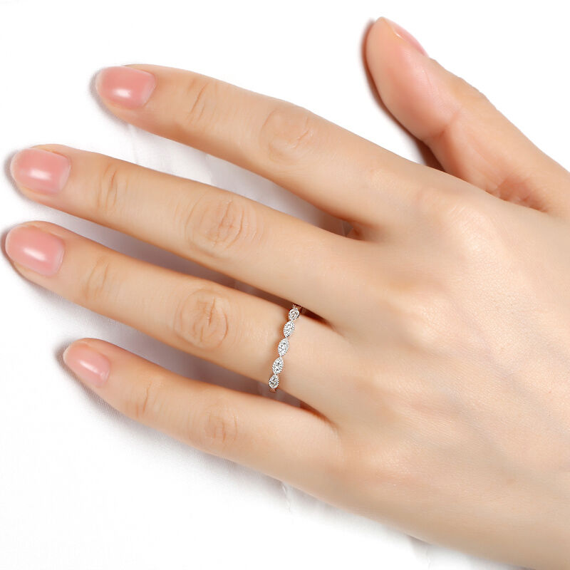 Jeulia Vintage Fedine di Fidanzamento da Donna in Argento Sterling