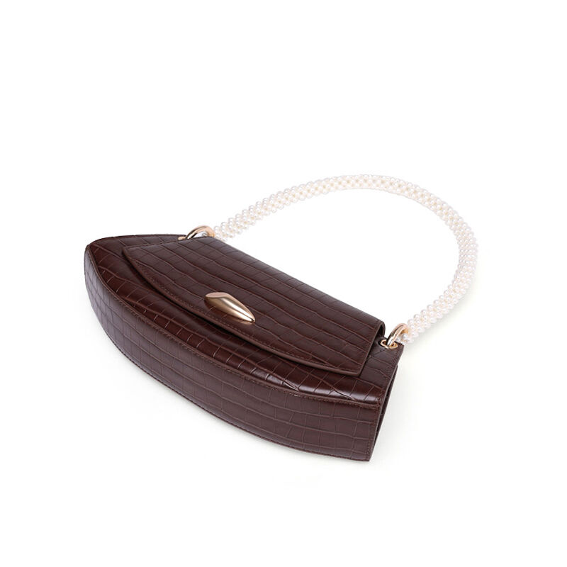Jeulia Beaded Handbag Leather Crocodile Pattern Shoulder bag