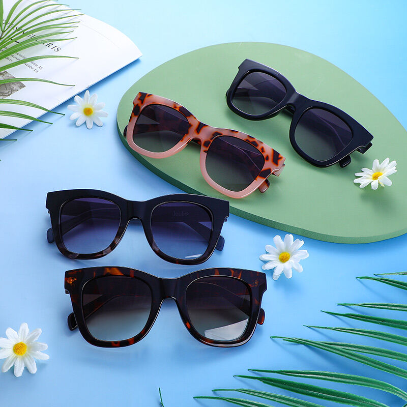 Jeulia "Free Style" Quadratische Sonnenbrille in Schildpatt/Grau mit Farbverlauf Unisex