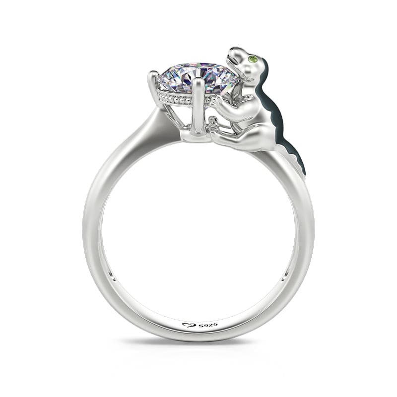 Jeulia Hug Me "Swift Seizer" Raptor Round Cut Sterling Silver Ring