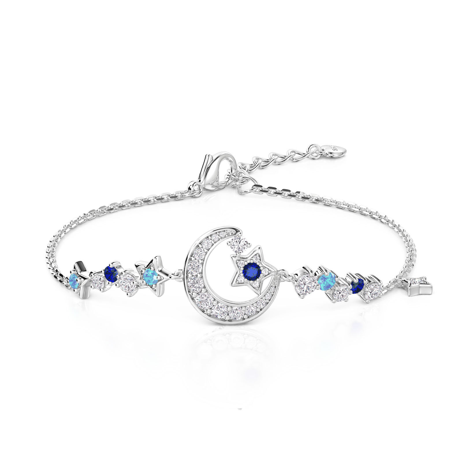 Jeulia Luna Astra Moon and Star Charm Bracelet