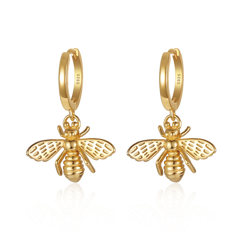 Jeulia Bee Design Sterling Silver Drop Earrings