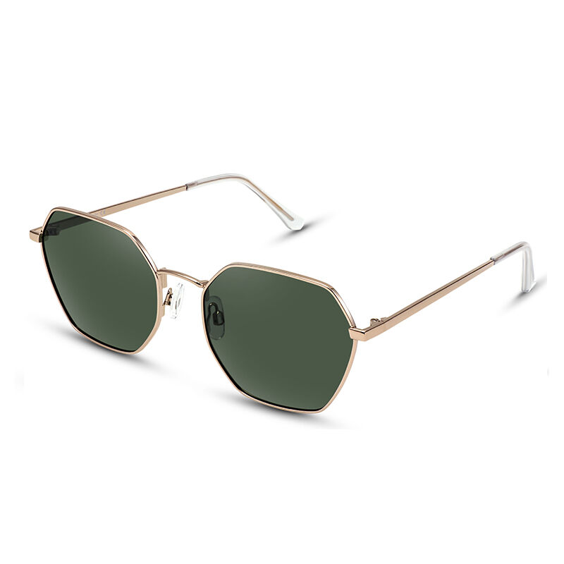 Jeulia "Break Free" Geometric Green Polarized Unisex Sunglasses