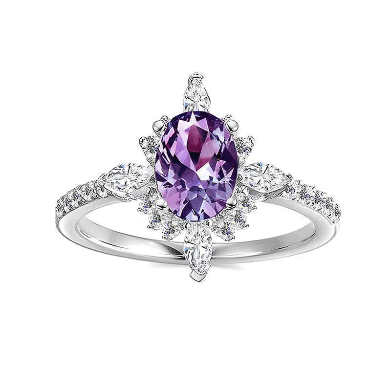 Anillo De Compromiso Vintage Jeulia Para Mujer - Plata 925 Con Diamantes Negros Y Circonita Blanca - 2 Quilates Totales, Diseño Redondo Y Elegante