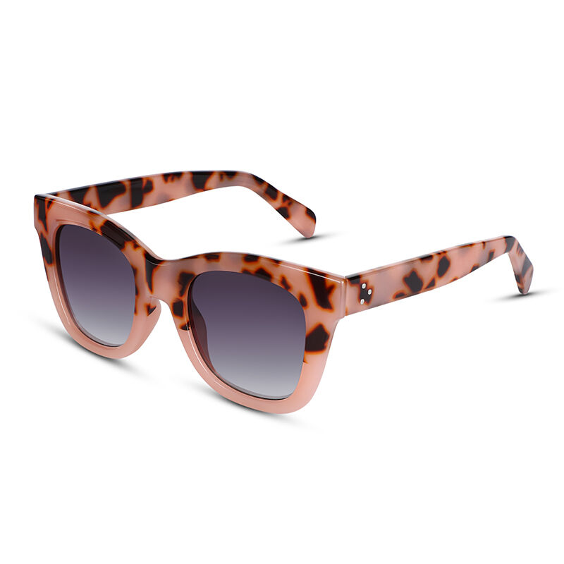 Jeulia "Free Style" Square Light Tortoise/Grey Gradient Unisex Sunglasses