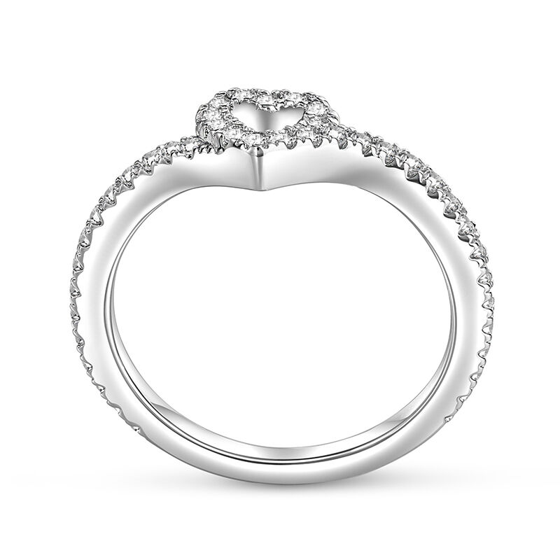 Jeulia "Connect Soul" Heart Promise Ring Silver Twist Design