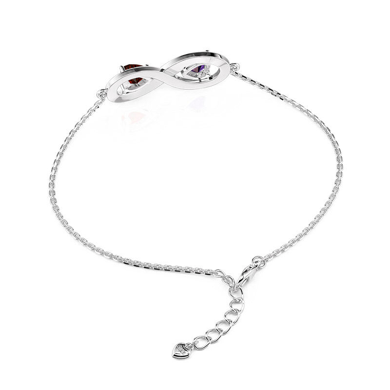Jeulia Bracelet Personnalisé Cœur Infini avec Gravure en Argent Sterling